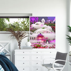 Rabbit Garden 30*50CM(Canvas) Full Round Drill Diamond Painting