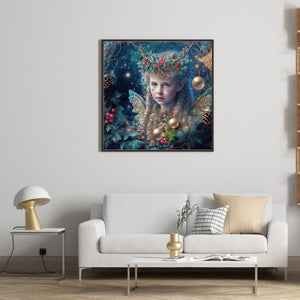 Christmas Girl 40*40CM(Canvas) Full Round Drill Diamond Painting