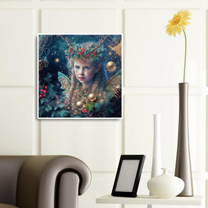 Christmas Girl 40*40CM(Canvas) Full Round Drill Diamond Painting