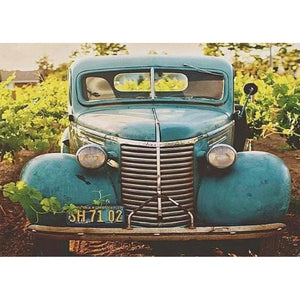Antique Car 40*30CM(Canvas) Full Round Drill Diamond Painting