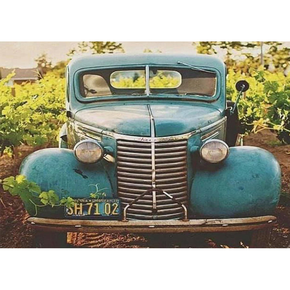 Antique Car 40*30CM(Canvas) Full Round Drill Diamond Painting