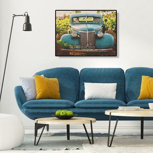 Antique Car 40*30CM(Canvas) Full Round Drill Diamond Painting