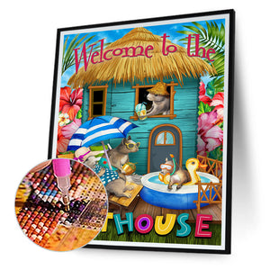 Little Mouse On Vacation 40*50CM(Canvas) Full Round Drill Diamond Painting