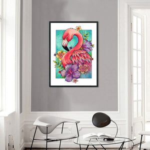 Yishu - Flowers And Flamingos - 40*56CM 11CT 3 Stamped Cross Stitch