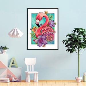Yishu - Flowers And Flamingos - 40*56CM 11CT 3 Stamped Cross Stitch