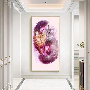 Illustrated Fantasy Cat 50*70CM(Canvas) Full Square Drill Diamond Painting