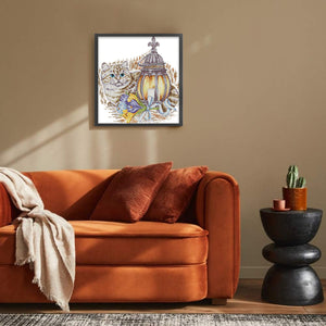 Joy Sunday - The Cat And The Lamp - 41*44CM 14CT 2 Stamped Cross Stitch
