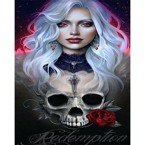 Skeleton Lady 30*40CM(Canvas) Full Round Drill Diamond Painting