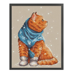 Yishu - Winter Cats - 40*50CM 14CT 2 Counted Cross Stitch