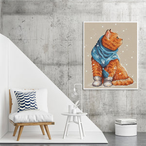 Yishu - Winter Cats - 40*50CM 14CT 2 Counted Cross Stitch