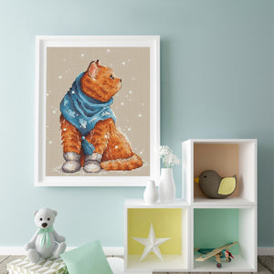 Yishu - Winter Cats - 40*50CM 14CT 2 Counted Cross Stitch