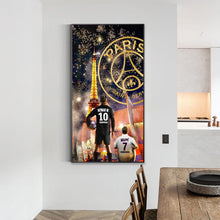 Load image into Gallery viewer, Neymar And Mbappé Under The Eiffel Tower 40*80CM(Canvas) Full Round Drill Diamond Painting
