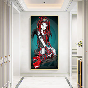 Indian Girl 30*50CM(Canvas) Full Round Drill Diamond Painting