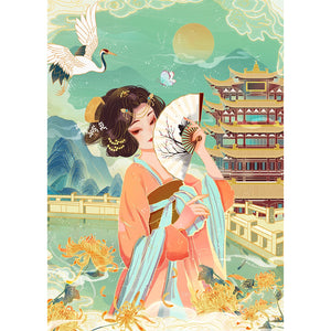 Yishu - Ancient Beauty - 40*56CM 11CT 3 Stamped Cross Stitch