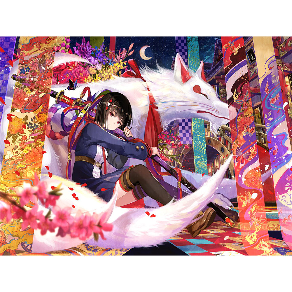 Yishu - Onmyoji Characters - 60*45CM 11CT 3 Stamped Cross Stitch