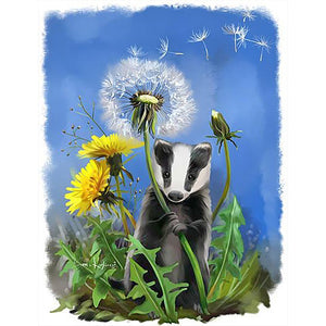 Honey Badger In The Snow 30*40CM(Canvas) Full Round Drill Diamond Painting