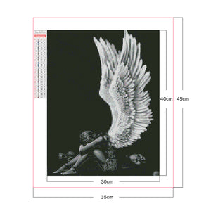 White-Winged Angel 30*40CM(Picture) Full Square Drill Diamond Painting