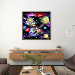 Space Planet 50*50CM(Picture) Full Square Drill Diamond Painting