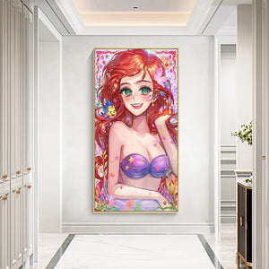 Mermaid Ariel 30*50CM(Canvas) Full Round Drill Diamond Painting