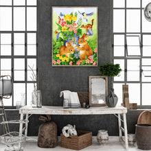 Load image into Gallery viewer, Playing Bunny 30*40CM(Canvas) Full Round Drill Diamond Painting
