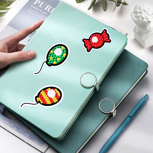34 PCS Mosaic Paster Diamonds Painting Sticker (Cartoon Ice Cream Cake 140)