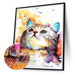 Kitten 30*40CM(Canvas) Full Round Drill Diamond Painting