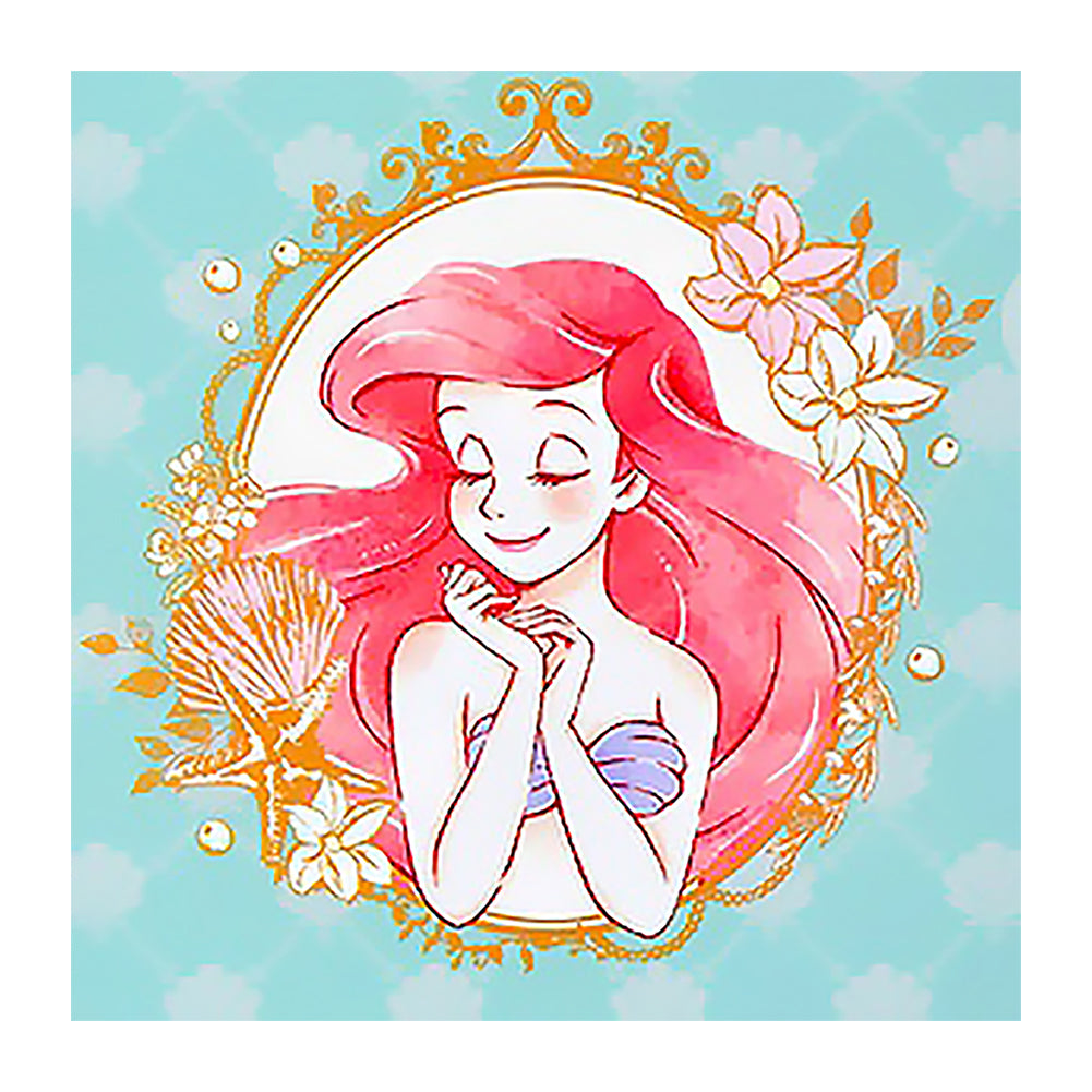 Huancan - Princess Ariel - 40*40CM 11CT 3 Stamped Cross Stitch