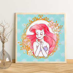 Huancan - Princess Ariel - 40*40CM 11CT 3 Stamped Cross Stitch