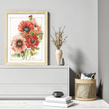 Load image into Gallery viewer, Huancan - Poppies - 52*56CM 11CT 3 Stamped Cross Stitch
