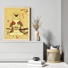 Load image into Gallery viewer, Samurai Cat 40*50CM(Canvas) Full Round Drill Diamond Painting
