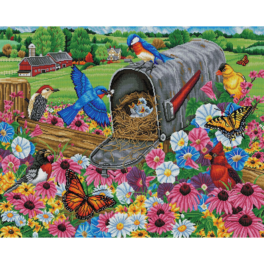 Huancan - Birds - 50*40CM 11CT 3 Stamped Cross Stitch