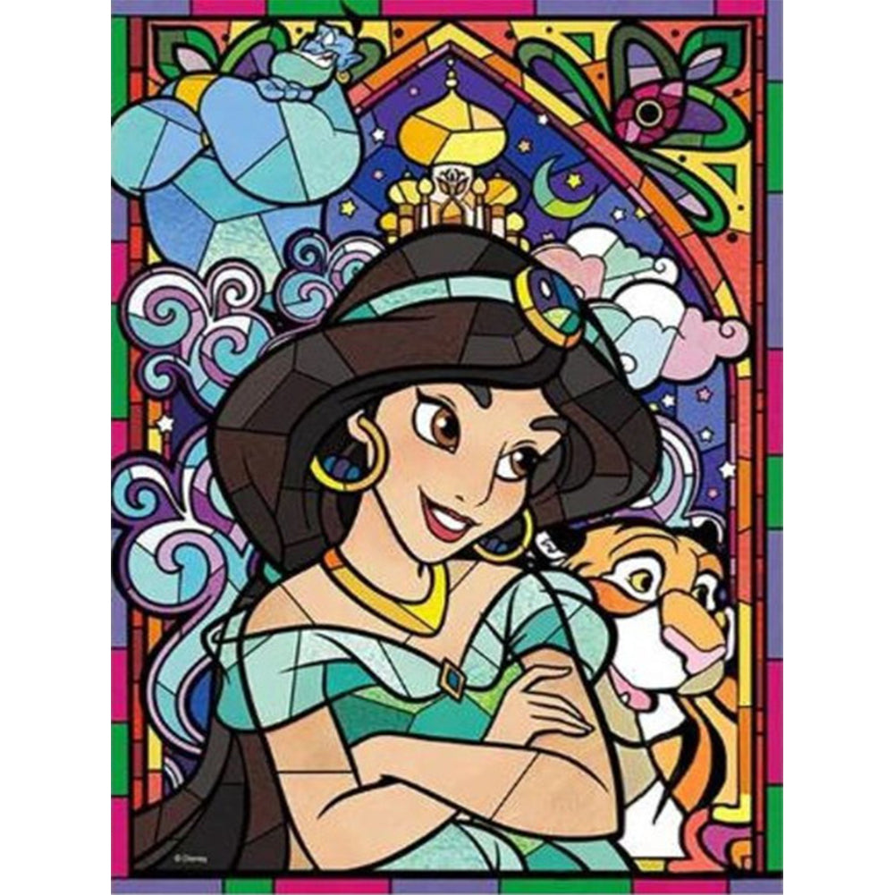 Huancan - Window Paper-Cut Style - Princess Jasmine - 45*61CM 11CT 3 Stamped Cross Stitch