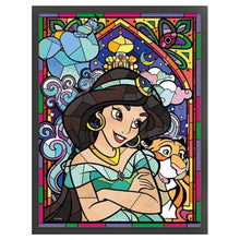 Load image into Gallery viewer, Huancan - Window Paper-Cut Style - Princess Jasmine - 45*61CM 11CT 3 Stamped Cross Stitch
