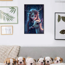 Load image into Gallery viewer, Yishu - Little Girl And Deer - 40*60CM 11CT 3 Stamped Cross Stitch
