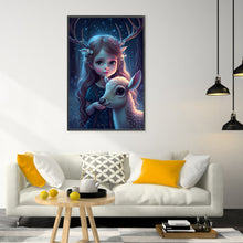 Load image into Gallery viewer, Yishu - Little Girl And Deer - 40*60CM 11CT 3 Stamped Cross Stitch
