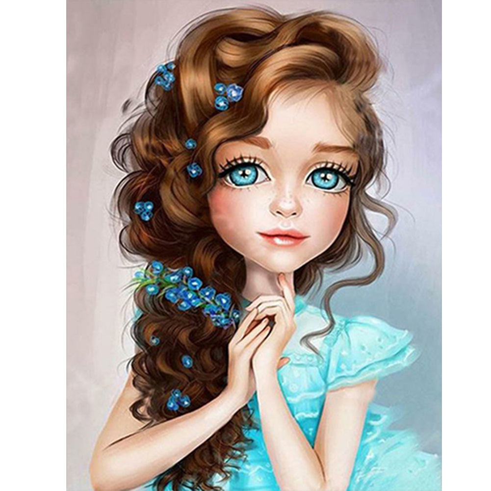 Flower Girl 30*40CM(Picture) Full Square Drill Diamond Painting