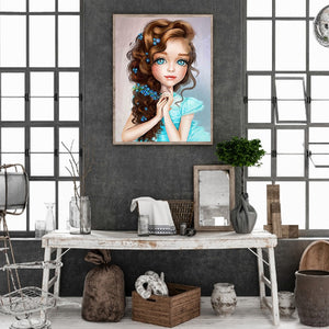 Flower Girl 30*40CM(Picture) Full Square Drill Diamond Painting
