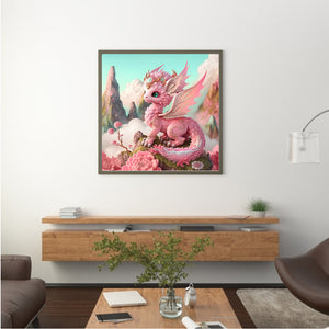 Pink Dragon 30*30CM(Picture) Full Square Drill Diamond Painting