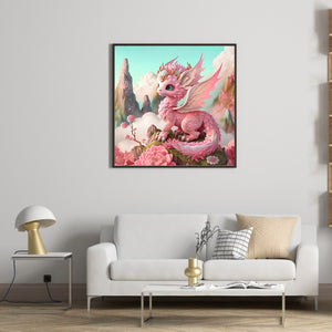 Pink Dragon 30*30CM(Picture) Full Square Drill Diamond Painting