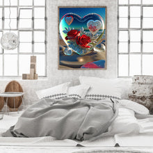 Load image into Gallery viewer, Crystal Rose With A Heart 30*40CM(Picture) Full Square Drill Diamond Painting
