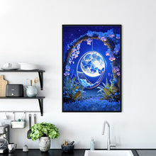 Load image into Gallery viewer, Butterfly And Flower Swing Under The Moon 40*60CM(Canvas) Full Round Drill Diamond Painting
