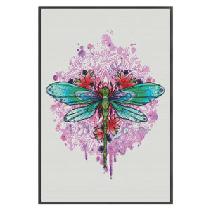 Huancan - Dragonfly - 44*60CM 11CT 3 Stamped Cross Stitch