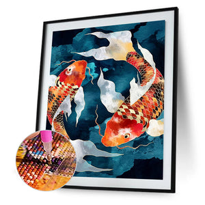 Double Koi Fish 30*40CM(Canvas) Full Round Drill Diamond Painting