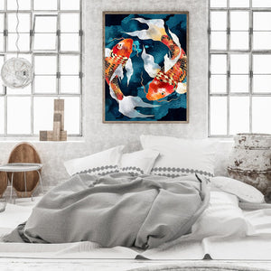 Double Koi Fish 30*40CM(Canvas) Full Round Drill Diamond Painting