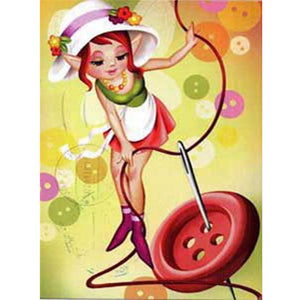 Sewing Fairy 30*40CM(Canvas) Full Round Drill Diamond Painting