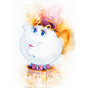 Huancan - Beauty And The Beast - Teapot Lady - 40*50CM 11CT 3 Stamped Cross Stitch