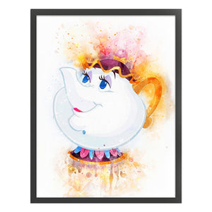 Huancan - Beauty And The Beast - Teapot Lady - 40*50CM 11CT 3 Stamped Cross Stitch