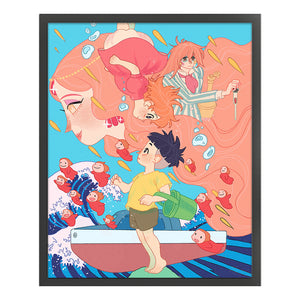 Yishu - Ponyo On The Cliff - 40*56CM 11CT 3 Stamped Cross Stitch