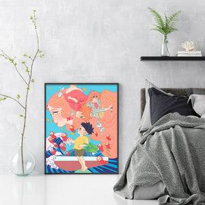 Yishu - Ponyo On The Cliff - 40*56CM 11CT 3 Stamped Cross Stitch