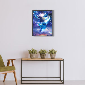 Dolphins Protecting The Earth 30*40CM(Canvas) Full Round Drill Diamond Painting